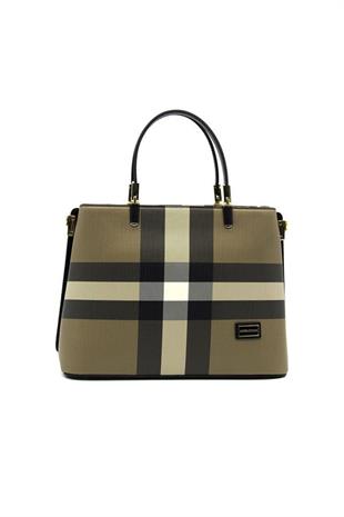 Silver & Polo SP924 Kadın El Çantası Ekose Kahve-Siyah