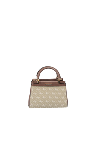 Silver & Polo SP1193 Kadın El Çantası Monogram Y.Yeşil-Kahve