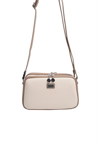 Silver & Polo SP899 Kadın Çapraz Çanta Petek Bej-Latte