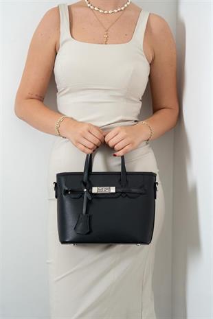 Silver & Polo SP1185 Kadın El Çantası Düz Siyah-Siyah