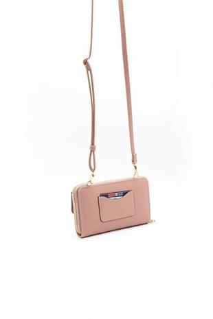 Silver & Polo SP921 Kadın Telefon Çantası Monogram Pembe-Somon