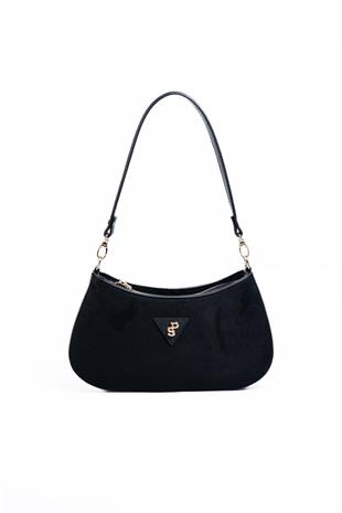 Silver & Polo SP1251 Kadın Omuz Çantası Süet Siyah-Siyah