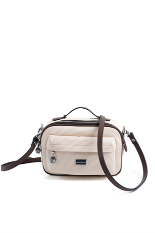 Silver & Polo SP1186 Kadın Çapraz Çanta Petek Bej-Kahve