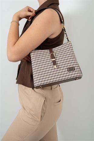 Silver & Polo Kahve Sarı - Kahve SP974 Kadın Omuz Çantası