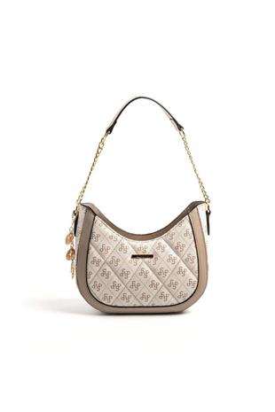 Silver Polo SP1168 Kadın Omuz Çantası Monogram Bej-Kum