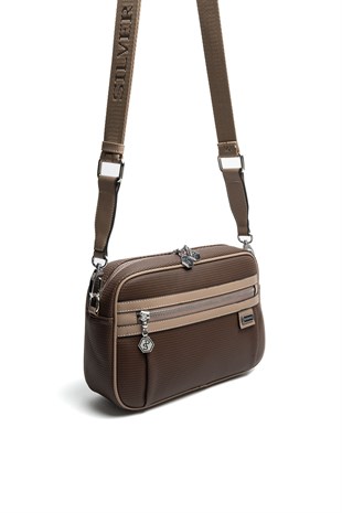 Silver & Polo SP1280 Kadın Çapraz Çanta Petek Kahve-Latte