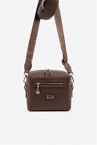Silver & Polo SP1038 Kadın Çapraz Çanta Petek Kahve