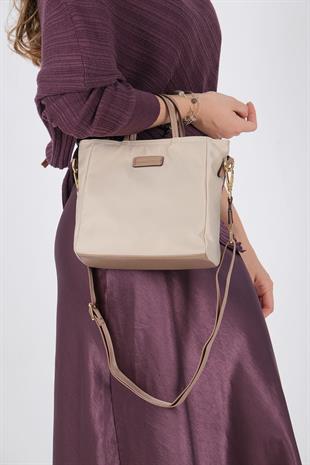 Silver & Polo SP1225 Kadın El Çantası Saten Bej-Kum