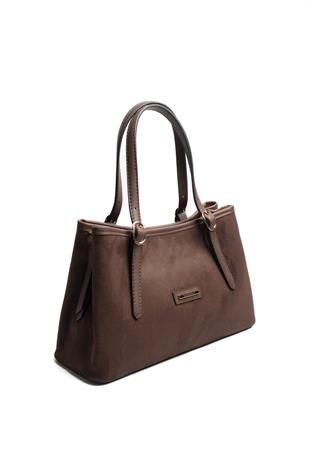 Silver & Polo SP1252 Kadın El Çantası Süet Kahve-Kahve