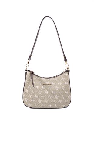 Silver Polo SP1259 Kadın Omuz Çantası Monogram Y.Yeşil-Kahve