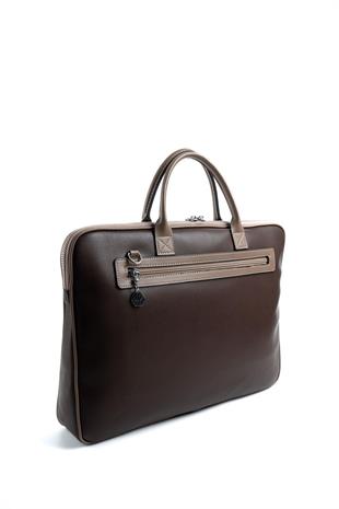 Silver & Polo SP1175 Kadın Laptop & Evrak Çantası Düz Kahve-Vizon