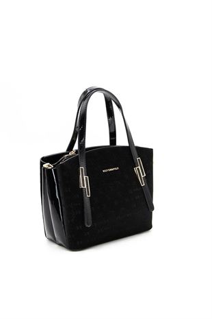 Silver & Polo SP1021 Kadın El Çantası Fashion Siyah-Rugan Siyah