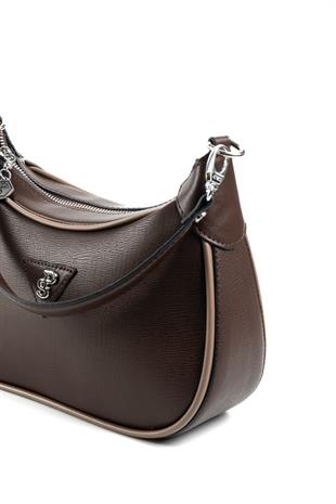 Silver & Polo Kahve - Vizon SP1180 Kadın Omuz Çantası