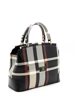 Silver & Polo SP706 Kadın El Çantası Ekose Siyah