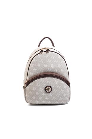 Silver & Polo SP945 Kadın Sırt Çantası Monogram Taş-Kahve