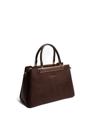 Silver & Polo SP913 Kadın El Çantası Süet Kahve-Kahve