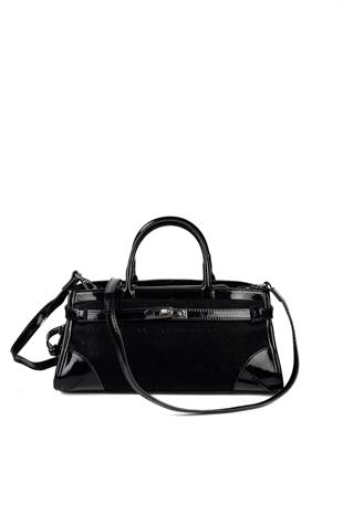 Silver & Polo SP1260 Kadın El Çantası Fashion Siyah-Rugan Siyah