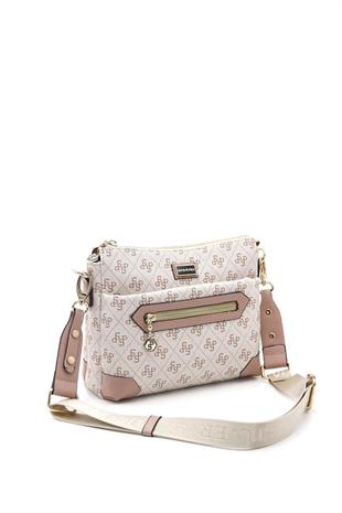 Silver & Polo SP1110 Kadın Çapraz Çanta Monogram Pembe-Somon