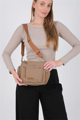 Silver & Polo SP1229 Kadın Çapraz Çanta  Vizon-Taba