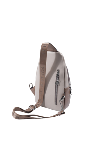 Silver & Polo SP959 Kadın Vücut Çantası Düz Bej-Latte