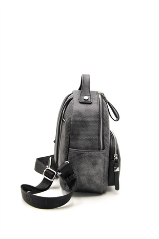 Silver & Polo SP1130 Kadın Sırt Çantası Petek M.Gümüş-Siyah