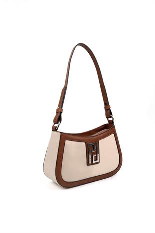 Silver & Polo SP1132 Kadın Çapraz Çanta Düz Bej-Taba
