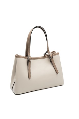 Silver & Polo SP1252 Kadın El Çantası Düz Bej-Latte