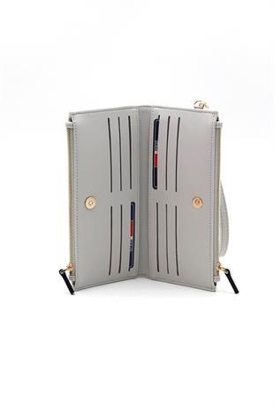 Silver & Polo SP1046 Kadın Cüzdan & Kartlık Logolu Beyaz-A.Gri