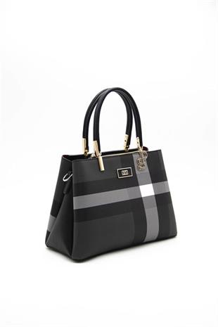 Silver & Polo SP1098 Kadın El Çantası Ekose Siyah