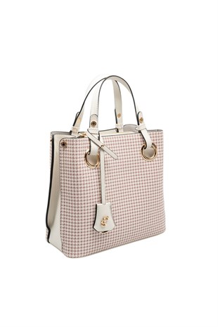 Silver & Polo SP975 Kadın El Çantası King Desen Bordo-Kemik