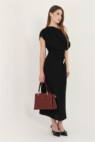 Silver & Polo SP972 Kadın El Çantası Düz Bordo