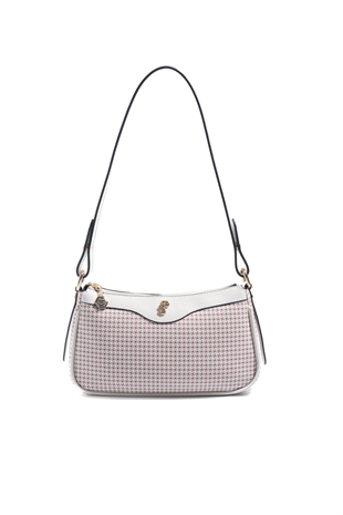 Silver & Polo SP1274 Kadın Çapraz Çanta King Desen Bordo-Kemik