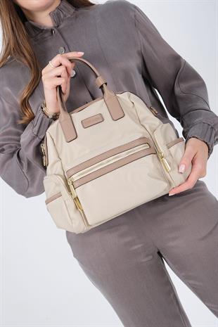 1211 Kadın Sırt Çantası  Bej-Kum