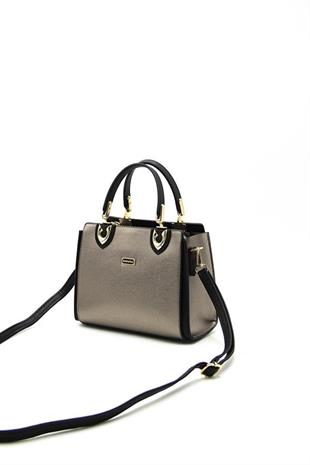 Silver & Polo SP1133 Kadın El Çantası Düz Platin-Siyah