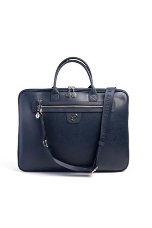 Silver & Polo SP1175 Kadın Laptop & Evrak Çantası Düz Lacivert-Lacivert