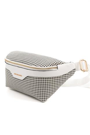 Silver & Polo Siyah - Beyaz SP1192 Kadın Bel Çantası