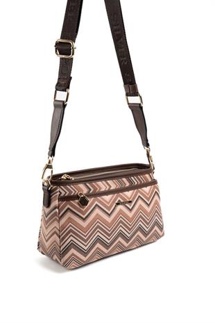 Silver & Polo SP1184 Kadın Çapraz Çanta Ekose Nut-Kahve