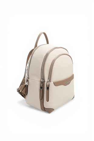 Silver & Polo SP1265 Kadın Sırt Çantası Petek Bej-Latte