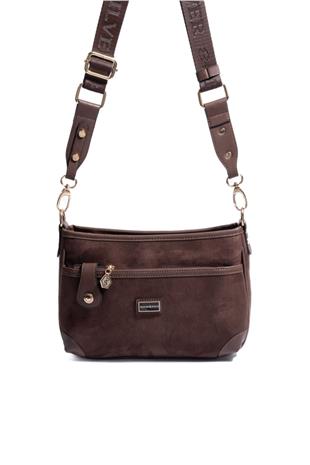 Silver & Polo SP1160 Kadın Çapraz Çanta Süet Kahve