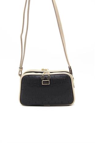 Silver & Polo SP899 Kadın Çapraz Çanta Logolu Siyah-S.Nut