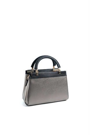 Silver & Polo SP1193 Kadın El Çantası Düz Platin-Siyah