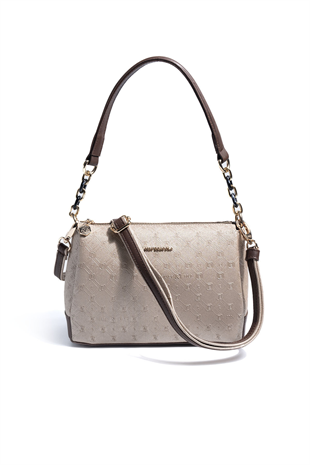 Silver & Polo SP910 Kadın Çapraz Çanta Logolu Nut-Kahve