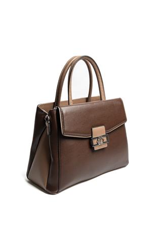 Silver & Polo SP1264 Kadın El Çantası Düz Kahve-Vizon