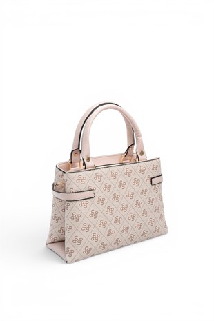 Silver Polo Pembe - Pudra Monogram Kadın El Çantası SP1149