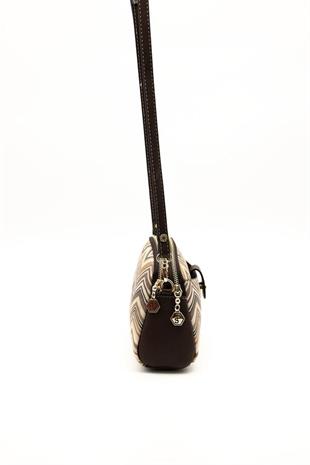 Silver & Polo SP1144 Kadın Çapraz Çanta Ekose Nut-Kahve