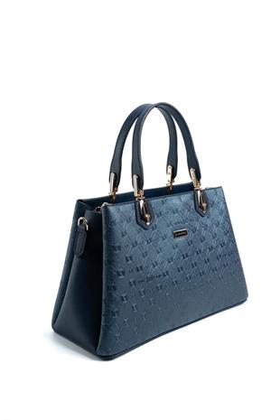 Silver & Polo SP1253 Kadın El Çantası Logolu Lacivert-Lacivert