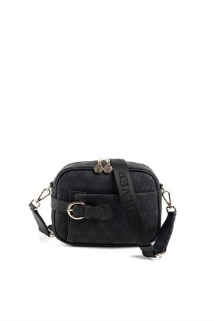 Silver & Polo SP1269 Kadın Çapraz Çanta Monogram Siyah