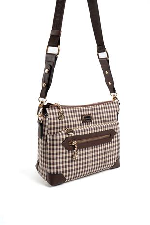 Silver & Polo Kahve Sarı - Kahve SP1110 Kadın Çapraz Çanta