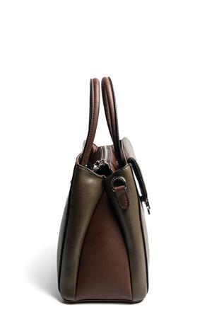 Silver & Polo SP1264 Kadın El Çantası Düz Zeytuni-Kahve