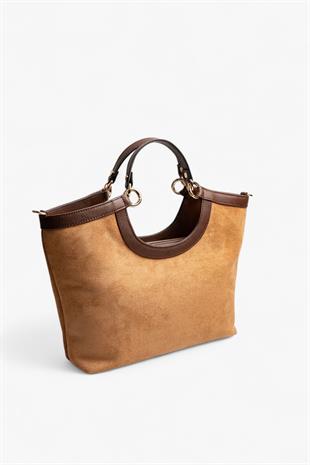 Silver & Polo SP1189 Kadın El Çantası Süet Taba-Kahve